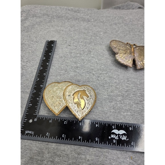 Lot 2 Womens Vintage Montana Silversmiths Crumrine Butterfly Stallion Buckles main image 16